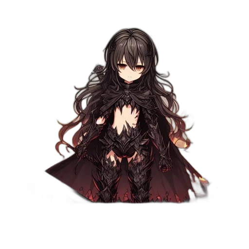 mask, hair, dress, staff transparent PNG cut-out