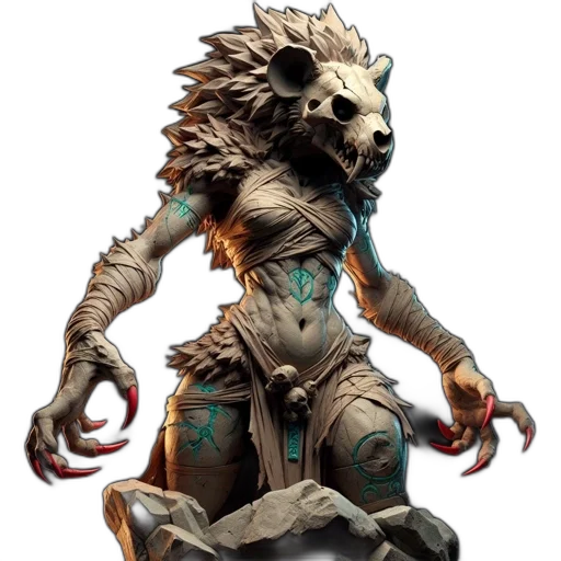 creature, dragon, staff, robot transparent PNG cut-out