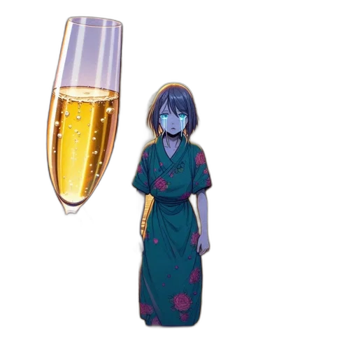 dress, bottle, jewelry, concept art transparent PNG cut-out