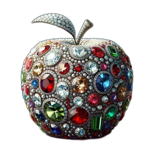 jewelry, crown, food, photorealistic transparent PNG cut-out
