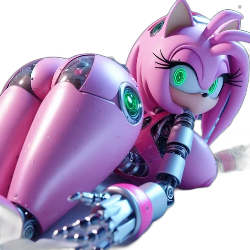 robot, weapon, 3d render, cyberpunk transparent PNG cut-out