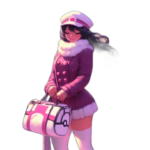 jacket, hat, staff, dress transparent PNG cut-out