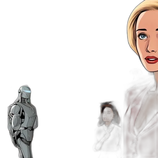 robot, concept art, comic book art, cartoon transparent PNG cut-out
