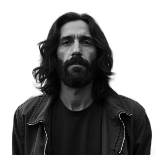 jacket, face, hair, staff transparent PNG cut-out