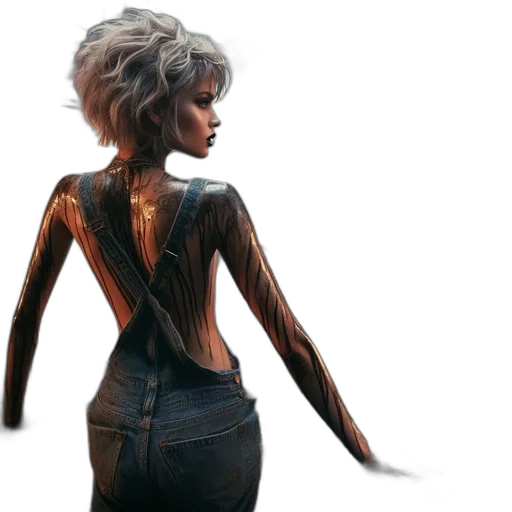 jacket, hair, dress, concept art transparent PNG cut-out