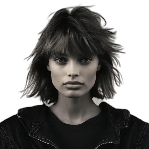hair, face, jacket, creature transparent PNG cut-out