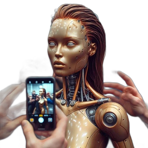robot, cyberpunk, concept art, photorealistic transparent PNG cut-out