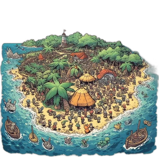 concept art, fantasy art, pixel art, 3d render transparent PNG cut-out