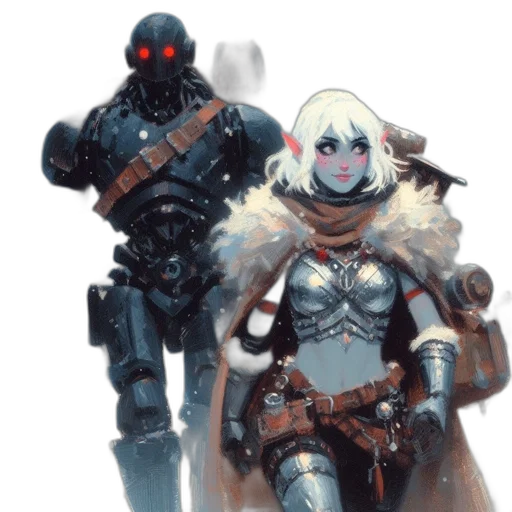 robot, concept art, fantasy art, comic book art transparent PNG cut-out