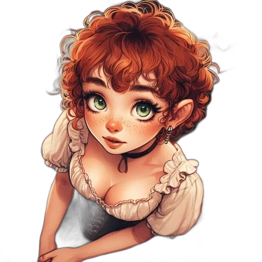 dress, face, watercolor, fantasy art transparent PNG cut-out