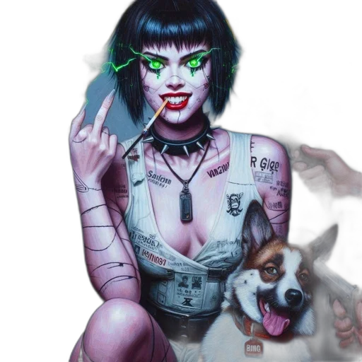 animal, cyberpunk, comic book art, concept art transparent PNG cut-out