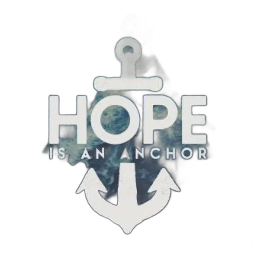 hope, anchor, white, blue transparent PNG cut-out