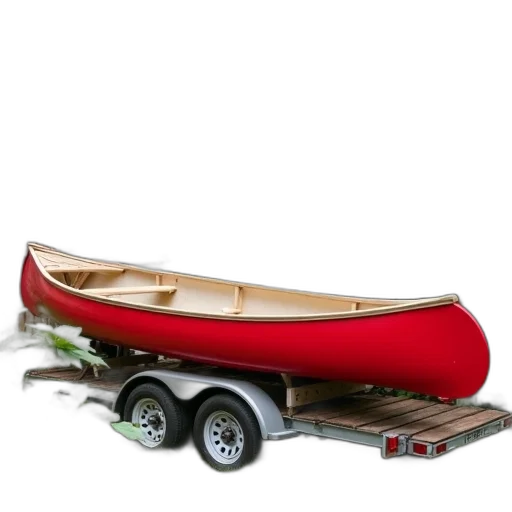 car, red, white, canoe transparent PNG cut-out
