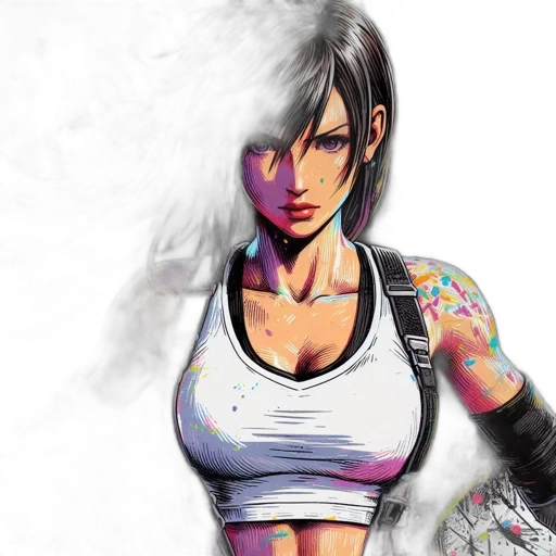 comic book art, photorealistic, concept art, cyberpunk transparent PNG cut-out