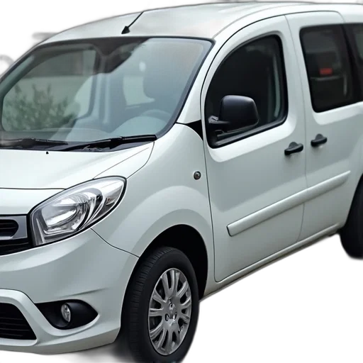car, 3d render, white, compact transparent PNG cut-out
