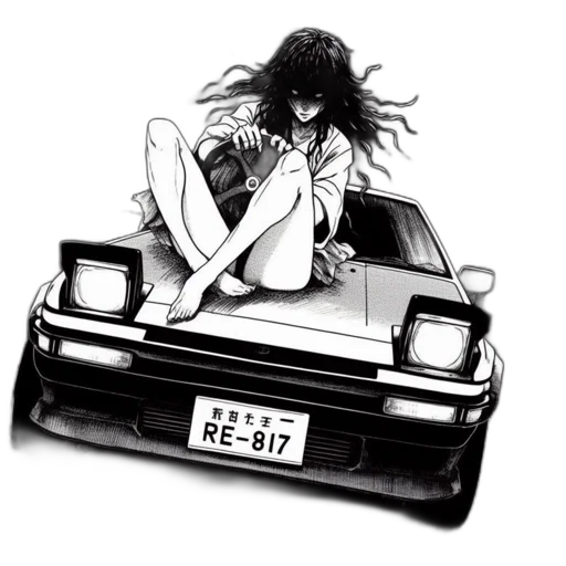 car, anime, concept art, photorealistic transparent PNG cut-out