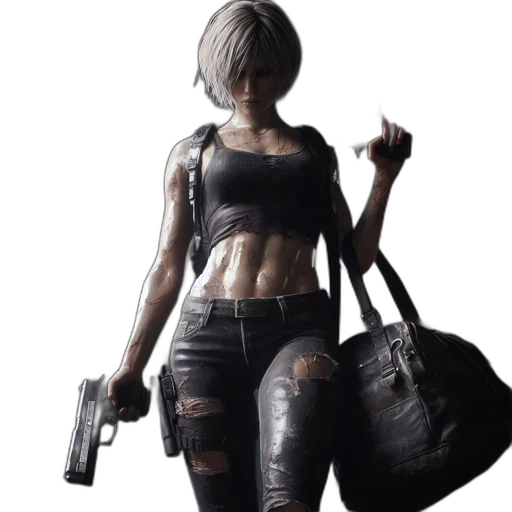 jacket, weapon, concept art, cyberpunk transparent PNG cut-out