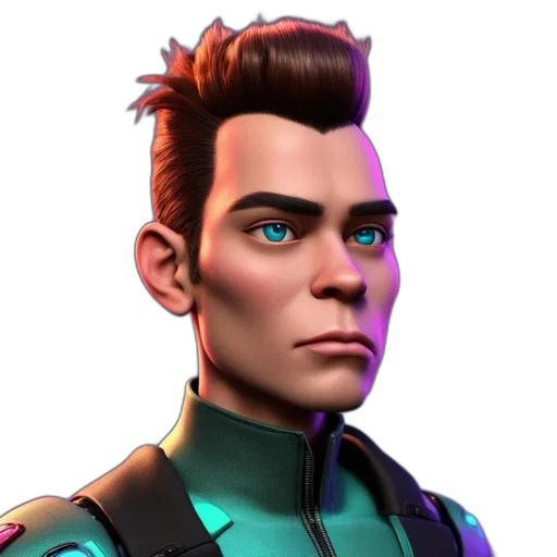 jacket, face, staff, robot transparent PNG cut-out