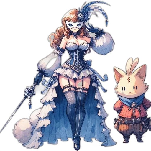 dress, weapon, staff, concept art transparent PNG cut-out