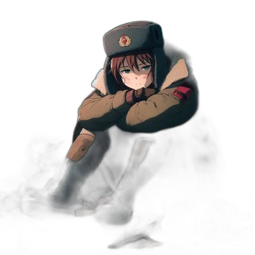 hat, jacket, weapon, creature transparent PNG cut-out
