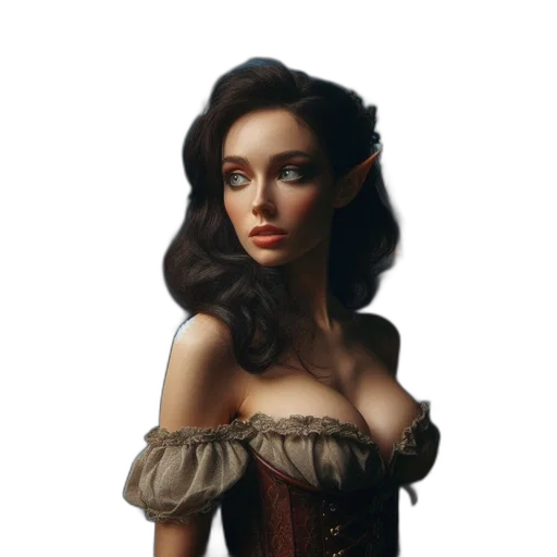 dress, face, dragon, fantasy art transparent PNG cut-out