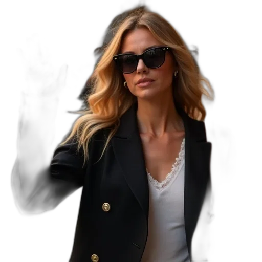 jacket, staff, jewelry, photorealistic transparent PNG cut-out