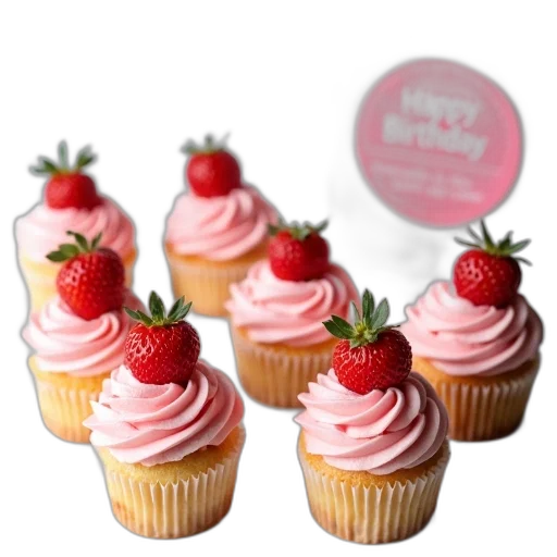 food, collection, cupcakes, pink transparent PNG cut-out