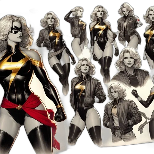 comic book art, concept art, sketchbook, page transparent PNG cut-out