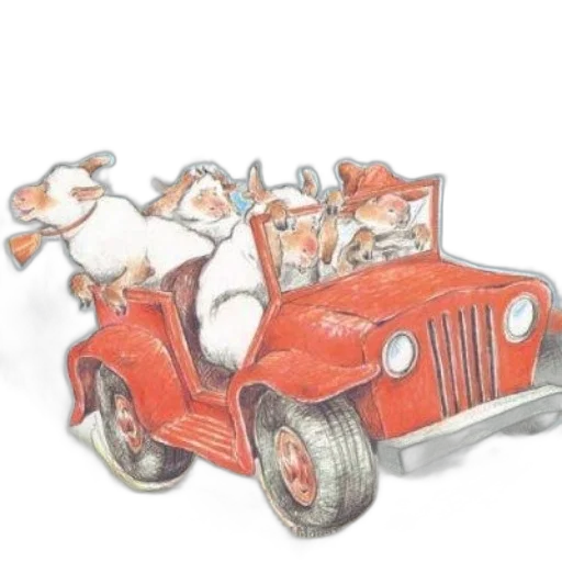 car, concept art, fire, whimsical transparent PNG cut-out
