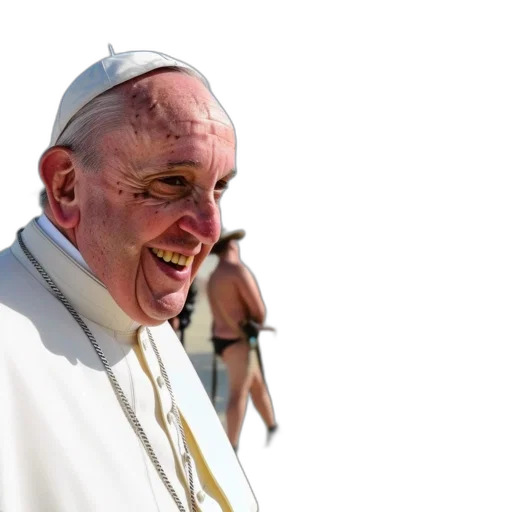 old, man, white, pope-like transparent PNG cut-out