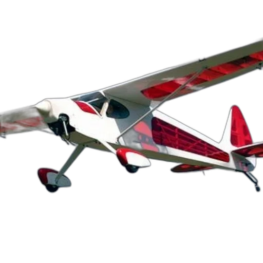 3d render, red, white, airplane transparent PNG cut-out