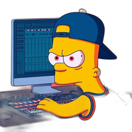 pixel art, vaporwave, cartoon, cyberpunk transparent PNG cut-out