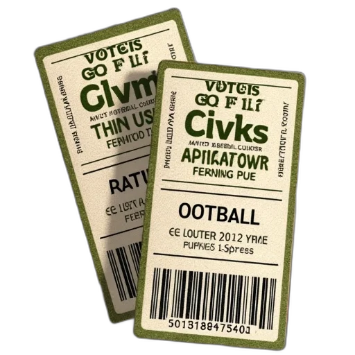 football, ticket, templates, barcode transparent PNG cut-out