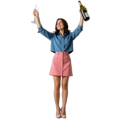 jacket, bottle, dress, staff transparent PNG cut-out