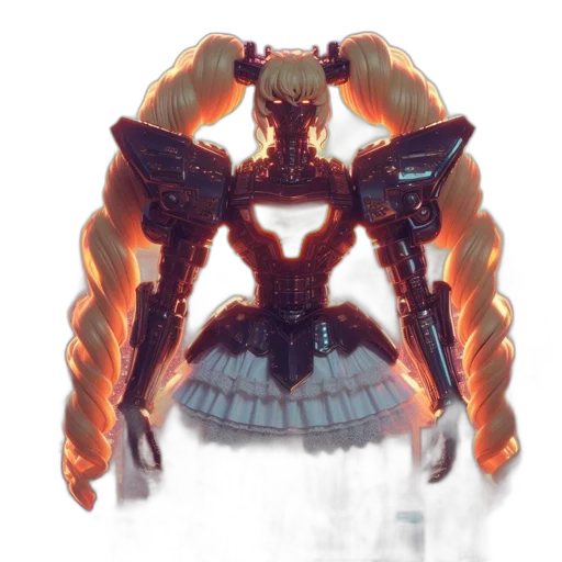 robot, dress, crown, weapon transparent PNG cut-out