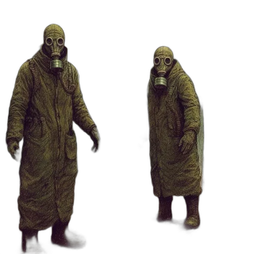 jacket, mask, creature, concept art transparent PNG cut-out