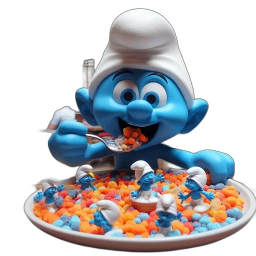 food, staff, 3d render, blue transparent PNG cut-out