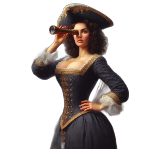 dress, staff, hat, jacket transparent PNG cut-out