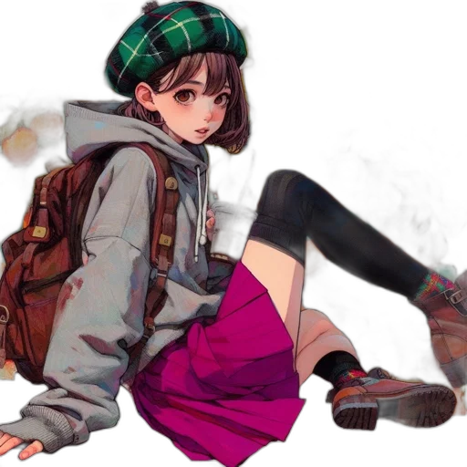 jacket, hat, shoes, face transparent PNG cut-out