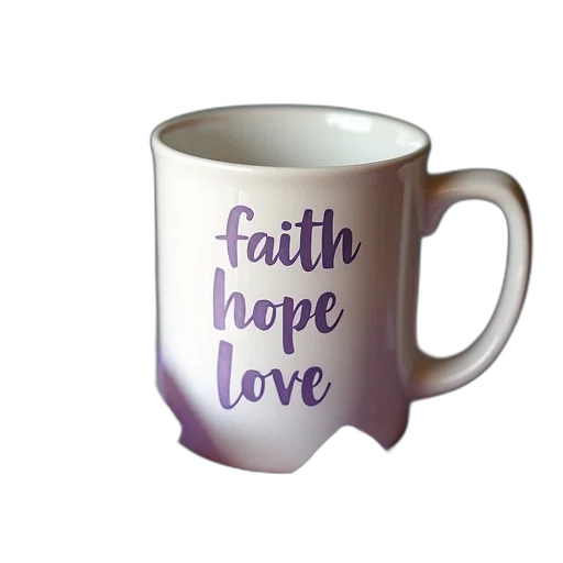 large, mug, purple, ribbon transparent PNG cut-out