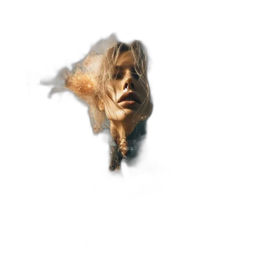 face, hair, mask, creature transparent PNG cut-out
