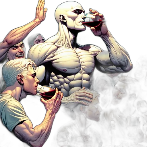 comic book art, concept art, image, group transparent PNG cut-out