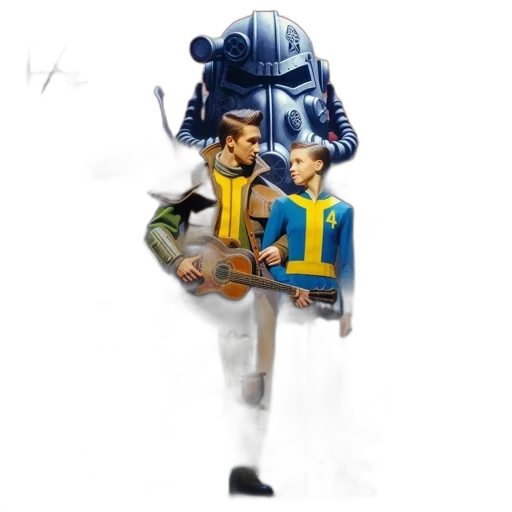 staff, robot, jacket, weapon transparent PNG cut-out