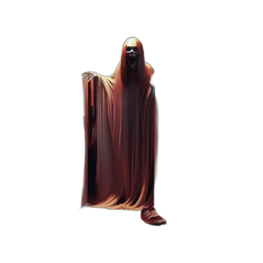 dress, creature, mask, staff transparent PNG cut-out