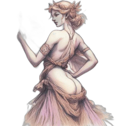 dress, staff, hat, fantasy art transparent PNG cut-out
