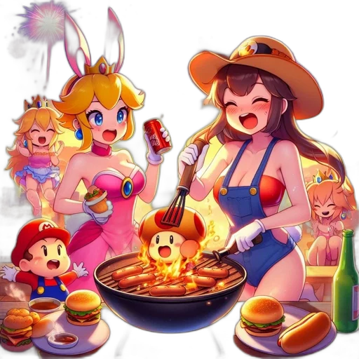 food, hat, staff, pixel art transparent PNG cut-out