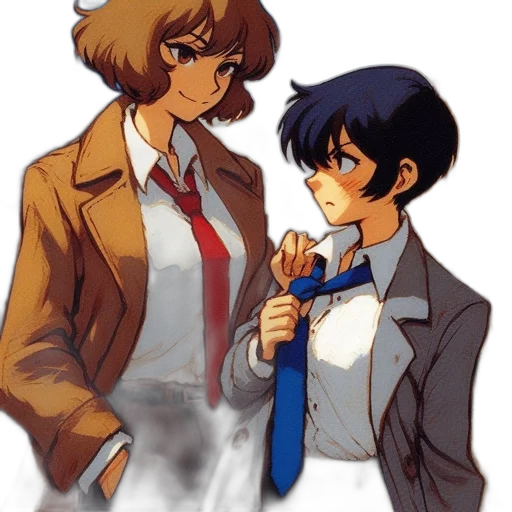 jacket, staff, weapon, anime transparent PNG cut-out