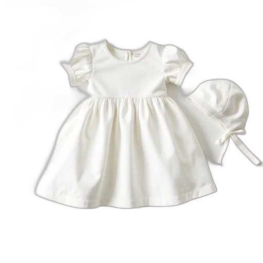 dress, white, baby, round transparent PNG cut-out