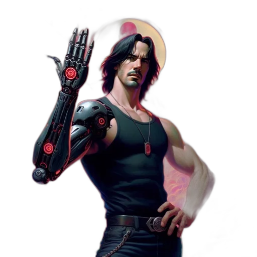 weapon, robot, concept art, cyberpunk transparent PNG cut-out