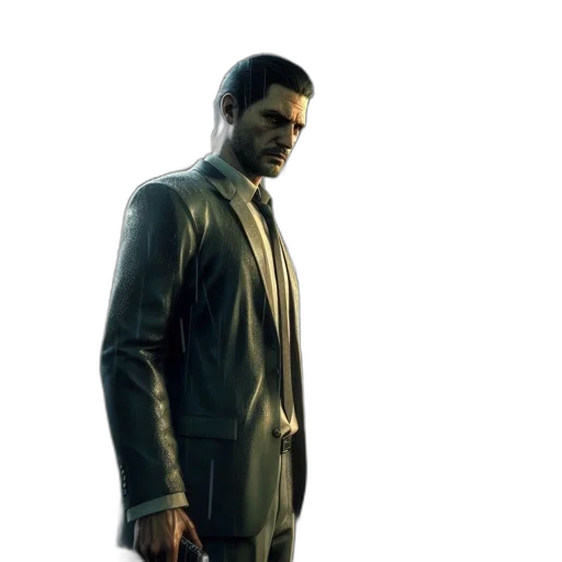 jacket, face, staff, weapon transparent PNG cut-out